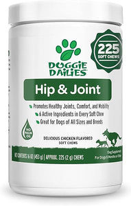 Advanced Hip & Joint Supplement for Dogs, 225 Soft Chews, All Natural Glucosamine, Chondroitin, MSM & CoQ10 For Healthy Hips & Joints, Made in the USA in Pakistan