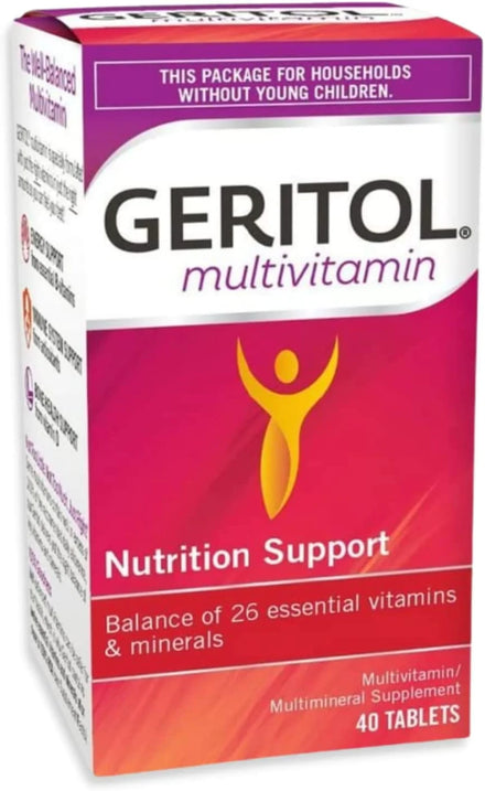 Geritol Multi-Vitamin Nutritional Support Tablets, 40 Count, Multivitamin/Multimineral Supplement for Adults, High in Vitamin A & Vitamin C