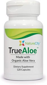 True Aloe Vera Capsules Organic | Non-GMO 40,000mg Aloe Vera Pills (30-Day Supply) | Made with USDA Organic Aloe Vera Supplements | Digestive & Joint Support Supplement in Pakistan