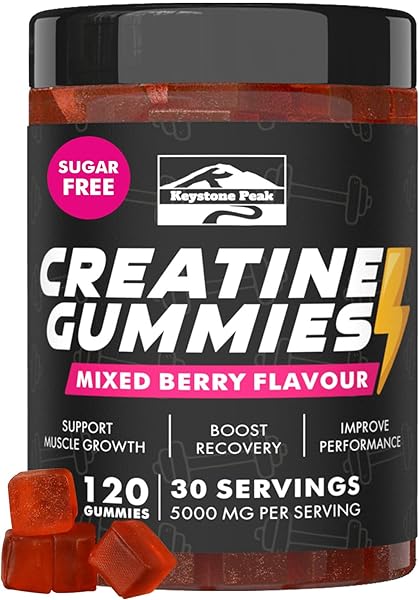 Creatine Gummies for Men & Women, 100% Creatine Monohydrate Gummies, 5g per Serving + Vegan, Sugar Free, Mixed Berry + Strength, Energy, Muscle & Booty Gain - 120 Count in Pakistan