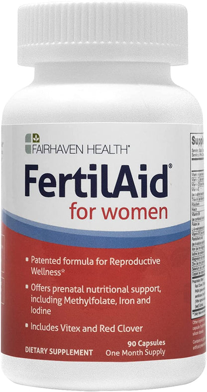FertilAid for Women: Female Fertility Supplement, Natural Fertility Vitamin with Vitex, Support Cycle Regularity and Ovulation