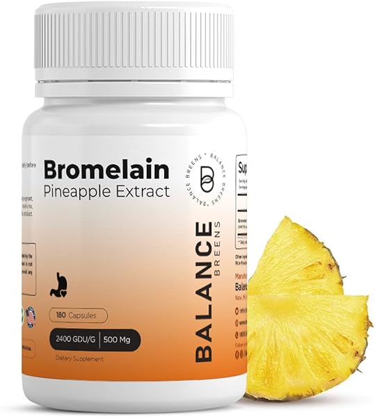 Bromelain 500mg, 180 Capsules - Pineapple Extract Digestive Enzyme - Supports Digestion and Joint Support Supplement - by Balance Breens in Pakistan in Pakistan