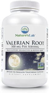 Nature's Lab Valerian Root 500mg Dietary Supplement – Helps Support Relaxation & Restful Sleep – 200 Capsules (3 Month Supply) in Pakistan