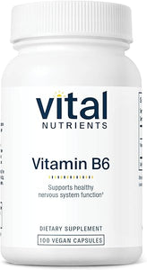 Vital Nutrients - Vitamin B6 - Healthy Nerve and Musculoskeletal Support - 100 Vegetarian Capsules per Bottle - 100 mg in Pakistan
