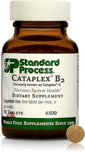 Standard Process Cataplex B2 - Whole Food Nervous System Supplements, Metabolism, Brain Supplement and Liver Support with Calcium Lactate, Riboflavin, Wheat Germ, Choline and More - 90 Tablets in Pakistan