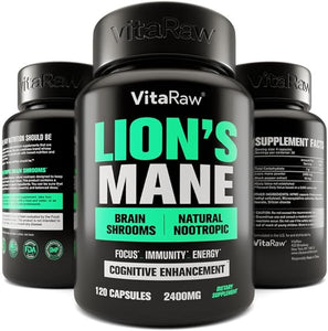 Organic Lions Mane Supplement Capsules 2400 mg - Powerful Nootropic - Helps Maintain Memory, Energy, and Mental Clarity - Vegan Brain Booster Focus Pills - Real Lion's Mane Supplement - Melena de Leon in Pakistan