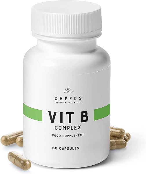 CHEERS - Vitamin B Complex Food Supplement, 60 Capsules | 415 mg of Vitamin B1, Vitamin B2, Vitamin B3 & Vitamin B6 | Vitamin Supplements for Adults, Vitamin B Vegan Supplements for Men and Women in Pakistan in Pakistan