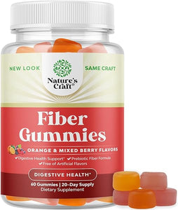 Tasty Prebiotic Fiber Gummies for Adults - High Fiber Supplement Gummies Vitamins for Adults with Prebiotic Soluble Chicory Root for Immunity and Digestive Support - Non GMO Vegan Halal 60 Count in Pakistan