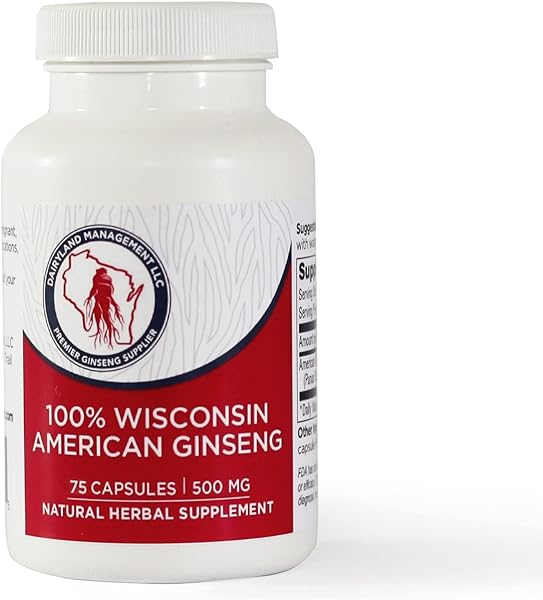 American Ginseng Capsules - 75 ct, 500 mg - Wisconsin Ginseng Complex Capsules - Authentic American Ginseng - Use as Daily Herbal Supplement in Pakistan