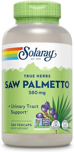 SOLARAY Saw Palmetto Berry 580 mg - Healthy Prostate and Urinary Tract Support - with Fatty Acids and Plant Sterols for Men and Women - Non-GMO, Vegan, 60-Day Guarantee, 360 Servings, 360 VegCaps in Pakistan