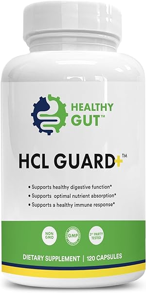 Healthy Gut HCL Guard+ | Promotes Healthy Digestive Function | Betaine Hydrochloride, Organic Ginger Root and DGL, & Pepsin | 60 Servings in Pakistan in Pakistan