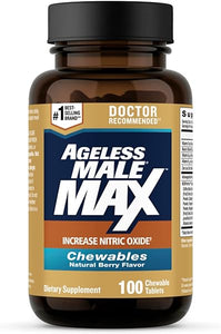 Ageless Male Max Chewable Nitric Oxide Booster Supplement for Men – High Potency Ashwagandha Extract to Boost Workouts, Muscle & Performance, Reduce Stress, Support Sleep (100 Chews, 1-Bottle) in Pakistan