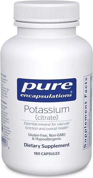 Pure Encapsulations Potassium (Citrate) - Essential Electrolyte Supplement to Support Nerve & Muscle Function, Adrenals, Hormones, Heart Health & Energy* - Potassium Citrate Capsule - 180 Capsules in Pakistan in Pakistan