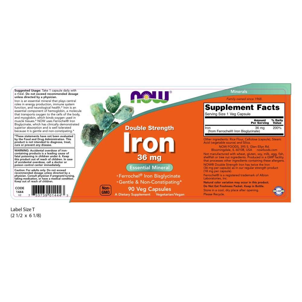 NOW Supplements, Iron 36 mg, Double Strength, Non-Constipating Supplement in Pakistan