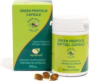 Brazilian Green Bee Propolis Capsule - 900mg/ Daily Per 3 Softgels Capsules- Natural Immune Support - 90 Count (Pack of 1) in Pakistan