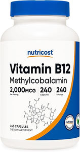 Nutricost Vitamin B12 (Methylcobalamin) 2000mcg, 240 Capsules - Vegetarian Caps, Non-GMO, Gluten Free B12 Supplement in Pakistan