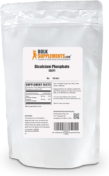 BulkSupplements.com Dicalcium Phosphate Powder - Dicalcium Phosphate Food Grade - Calcium Supplement - Phosphorus Supplements - Calcium Phosphate Supplement - Calcium Powder (1 Kilogram - 2.2 lbs) in Pakistan