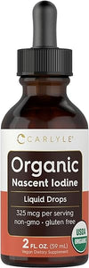 Organic Nascent Iodine Liquid Drops | 2 fl oz | Vegan Supplement | Non-GMO, Gluten Free | by Carlyle in Pakistan