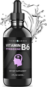 Vitamin B6 Liquid Drops - Pyridoxine hcl - B6 Vitamins Support Brain Function, Immune System, Nervous System and Mood - 17 mg 1000% DV - Gluten and Filler Free - 30 Day Supply - (2 oz) For Adults in Pakistan