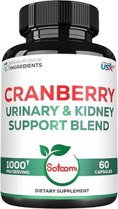 10-in-1 1000mg Cranberry Pills for Women Extract 50:1 - Combined with D-Mannose, Pine Bark, Uva Ursi Leaf & More - Support Women's Health, UTI, Immune System & Joint Health - 60 Cranberry Capsules in Pakistan