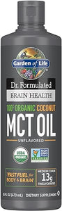 Garden of Life Dr. Formulated Brain Health 100% Organic Coconut MCT Oil 16 fl oz Unflavored, 13g MCTs, Keto & Paleo Diet Friendly Body & Brain Fuel, Certified Non-GMO Vegan & Gluten Free, Hexane-Free in Pakistan