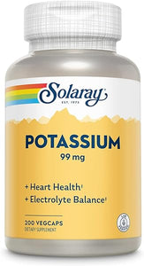 Solaray Potassium 99mg, Fluid & Electrolyte Balance Formula, Heart, Nerve & Muscle Function Support 200ct in Pakistan