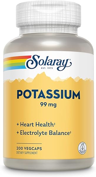 Solaray Potassium 99mg, Fluid & Electrolyte Balance Formula, Heart, Nerve & Muscle Function Support 200ct in Pakistan in Pakistan