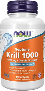 NOW Supplements, Neptune Krill, Double Strength 1000 mg, Phospholipid-Bound Omega-3, 60 Softgels in Pakistan