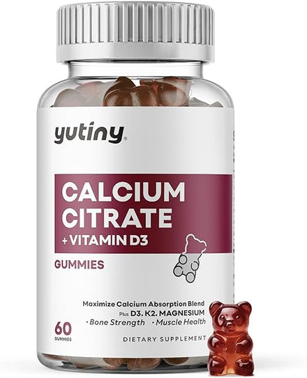 Calcium Citrate Gummies, 1000mg Calcium Citrate with Vitamin D3, K2, Magnesium, Calcium Chewable Supplement for Bone & Muscle Health, Blueberry Flavor, 60 Count in Pakistan