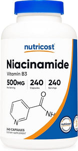 Nutricost Niacinamide (Vitamin B3) 500mg, 240 Capsules - Non-GMO, Gluten Free, Flush Free Vitamin B3 in Pakistan