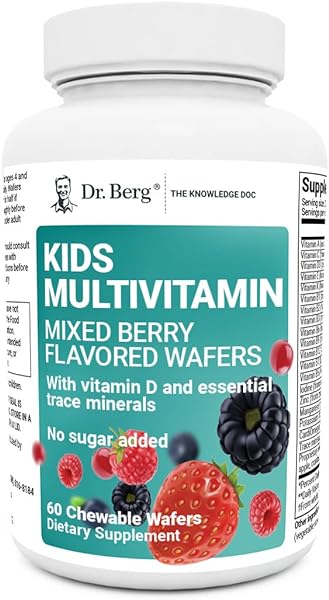 Dr. Berg Kids Chewable Multivitamins (NOT Sweetened w/Sugar) - Daily Multivitamin for Kids That Includes 20 Vital Nutrients & A Trace Mineral Complex - Mixed Berry Chewable Vitamins for Kids in Pakistan in Pakistan