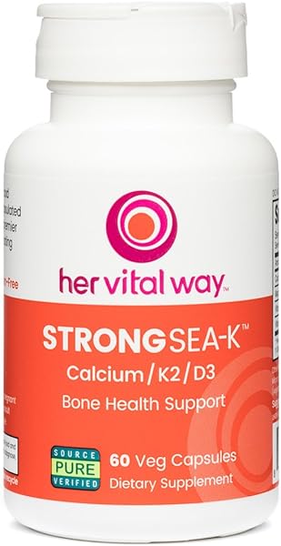 Strong Sea-K Calcium Supplement - Whole Food Calcium with K2 and D3 - Comprehensive Bone Health Supplement with Trace Minerals - 60 Capsules in Pakistan in Pakistan