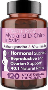 Myo-Inositol & D-Chiro Inositol 40:1 Blend + Vitamin D3 + Ashwagandha - Vegan Capsule - Hormone Balance & Healthy Ovarian Support for Women - 100% All-Natural PCOS Supplement - Made in USA in Pakistan