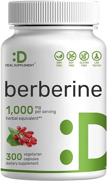 Berberine Supplement, 1,000mg Per Serving, 300 Veggie Capsules – 97% Pure Berberine HCL – 5:1 Root Extract – Vegetarian Friendly, Non-GMO in Pakistan