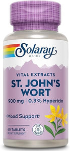 SOLARAY St. Johns Wort Aerial Extract One Daily 900mg, Standardized w/ 0.3% Hypericin for Mood Stability & Brain Health Support, Non-GMO |60 Servings | 60 Tablets in Pakistan