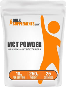 BULKSUPPLEMENTS.COM MCT Powder - Medium Chain Triglycerides, from MCT Coconut Oil, MCT Oil Powder - for Energy Boost, Pure & Gluten Free - 10g per Serving, 250g (8.8 oz) in Pakistan
