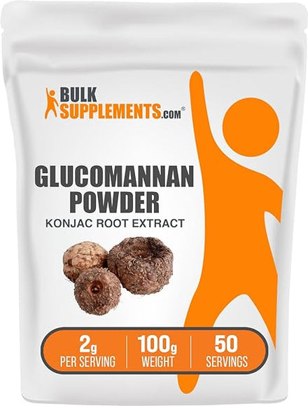 BULKSUPPLEMENTS.COM Glucomannan Powder - Konjac Root Extract Powder, Fiber Supplement Powder, Konjac Powder - Soluble Fiber Supplements, Gluten Free, 2g per Serving, 100g (3.5 oz) in Pakistan