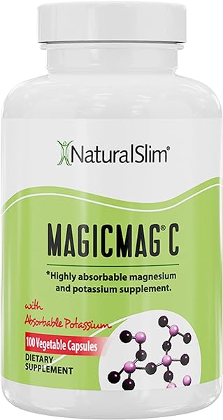 NaturalSlim MagicMag C Magnesium Citrate Capsules – Magnesium Supplement with Natural Potassium | Sleep Support, Heart Health, and Muscle Cramp Relief | Gluten-Free, 100 Capsules (1 Pack) in Pakistan