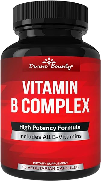 Divine Bounty Super B Complex Vitamins - All B Vitamins Including B12, B1, B2, B3, B5, B6, B7, B9, Folic Acid - Vitamin B Supplement - Support Healthy Energy Metabolism - 90 Vegetarian Capsules in Pakistan in Pakistan