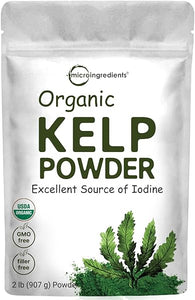 Organic Kelp Powder Supplement, 2lbs | Sustainably US Grown, Raw Ascophyllum Nodosum Source | Rich in Iodine for Thyroid Support, Body Scrubs, & Skin Care | Non-GMO, Vegan in Pakistan