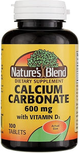 Nature's Blend Calcium Carbonate 600 mg with D3 400 IU 100 Tablets,(Pack of 1), 079854016819 in Pakistan