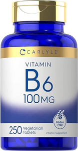 Carlyle Vitamin B6 100mg | 250 Tablets | Vegetarian, Non-GMO, Gluten Free in Pakistan