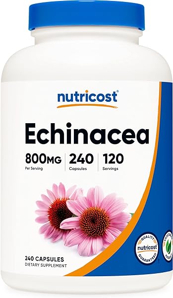 Nutricost Echinacea 800mg, 240 Capsules - Vegetarian Caps, Non GMO, Gluten Free, 120 Servings in Pakistan in Pakistan