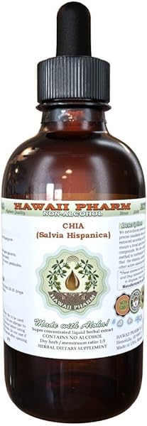 Hawaii Pharm Chia Alcohol-Free Liquid Extract, Organic Chia (Salvia Hispanica) Dried Seed Glycerite Natural Herbal Supplement 2 oz in Pakistan