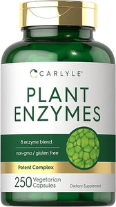 Carlyle Plant Enzymes with Protease, Papain, Lactase and Bromelain | 250 Capsules | Multi Enzyme Blend | Non-GMO & Gluten Free Supplement in Pakistan