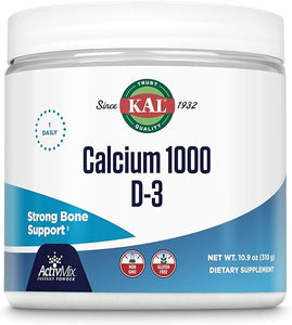 KAL Calcium Vitamin D-3 ActivMix, Powder Calcium Supplement, Bioavailable Calcium Lactate and Gluconate, Bone Health Support, Unflavored, Non-GMO, Gluten Free, 60-Day Guarantee, 31 Servings, 10.9 oz in Pakistan