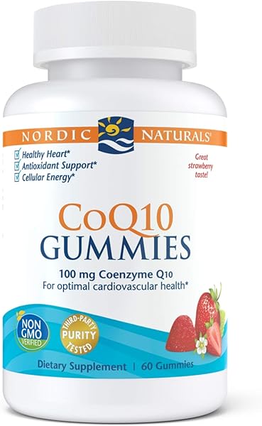 Nordic Naturals CoQ10 Gummies, Strawberry - 60 Gummies - 100 mg Coenzyme Q10 (CoQ10) - Great Taste - Heart Health, Cellular Energy Production, Antioxidant Support - Non-GMO, Vegan - 60 Servings in Pakistan