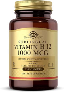 Solgar Vitamin B12 1000 mcg, 250 Nuggets - Supports Production of Energy, Red Blood Cells - Healthy Nervous System - Promotes Cardiovascular Health - Vitamin B - Non-GMO, Gluten Free - 250 Servings in Pakistan