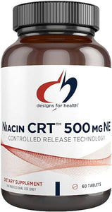 Designs for Health Niacin 500mg - Niacin CRT Vitamin B3 (Nicotinic Acid), Controlled Slow Release Tablets to Help Minimize Flush - Non-GMO, Gluten Free Supplement (60 Tablets) in Pakistan