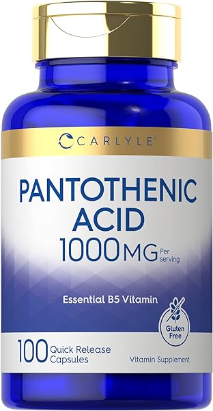 Carlyle Pantothenic Acid | 1000mg | 100 Capsules | Essential B5 Vitamin | Non-GMO, Gluten Free Supplement in Pakistan in Pakistan